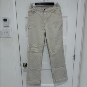 Lined beige denim pants